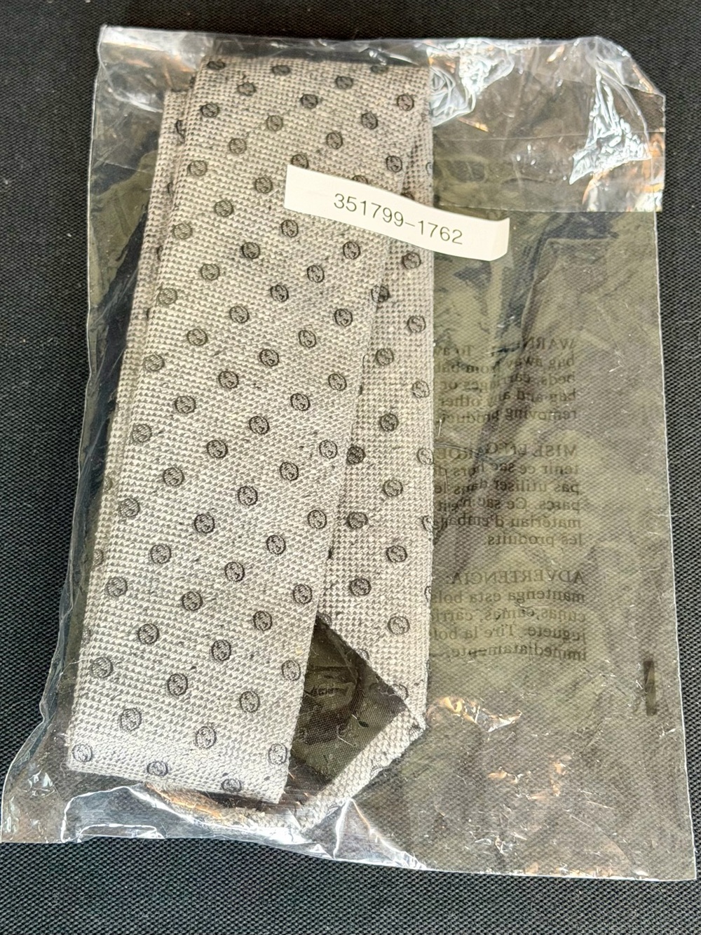 Gucci Grey Silk Tie